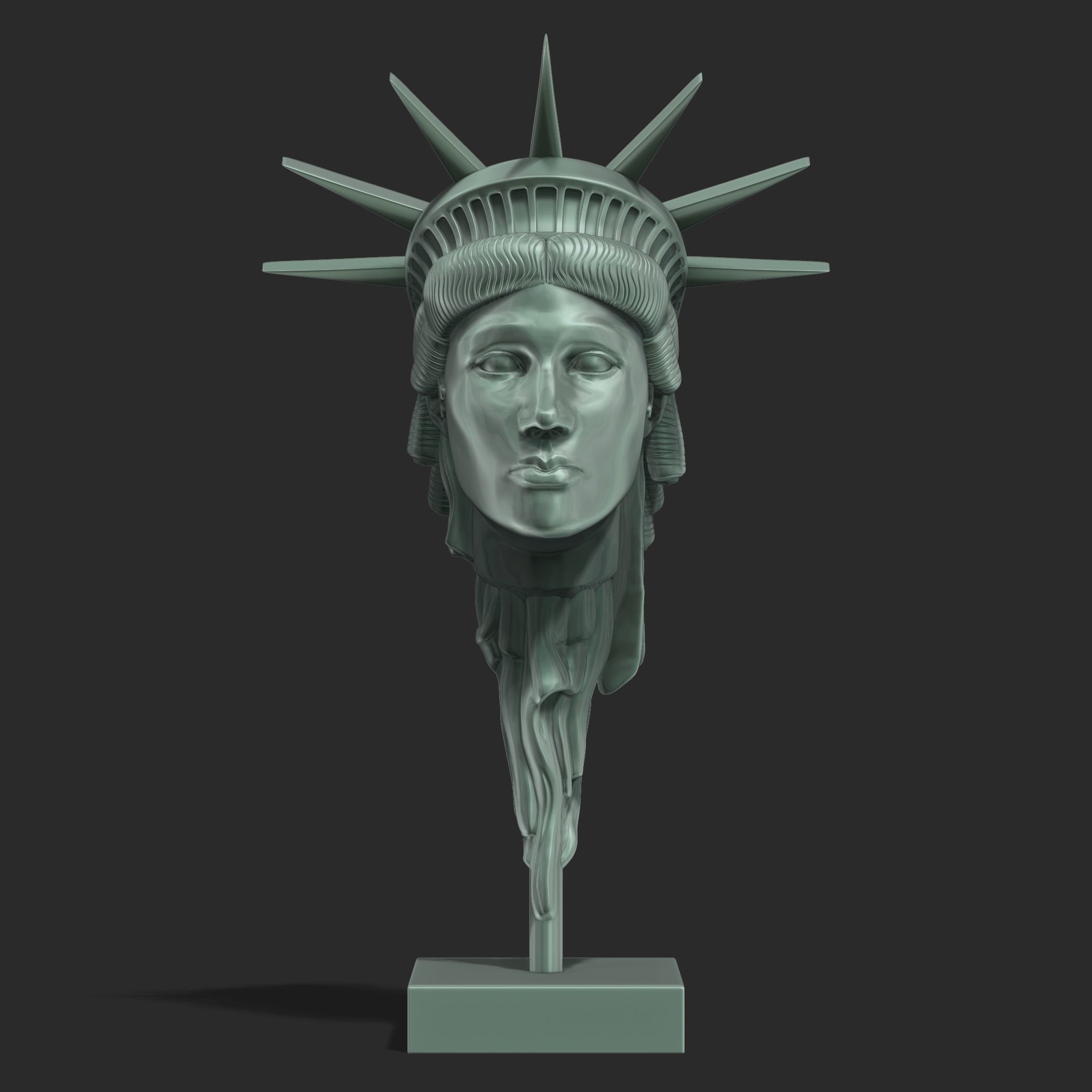 The Liberty Collection statue of skull 3D print model_11