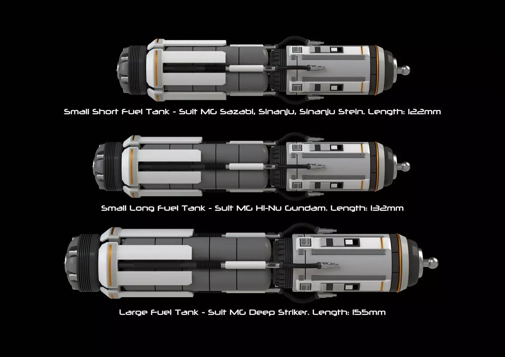 Custom Fuel Tanks for Master Grade Gundam Kits and Mecha Models 3D print model_0