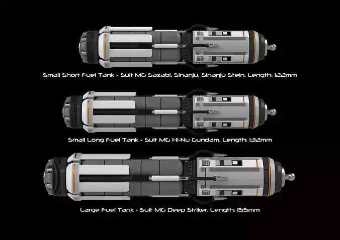 Custom Fuel Tanks for Master Grade Gundam Kits and Mecha Models 3D print model