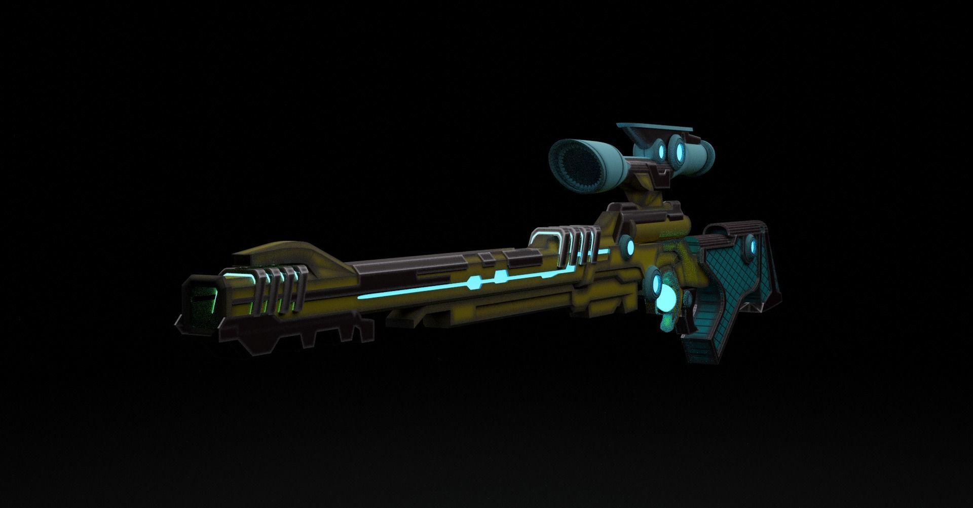 SNIPER RIFLE Low-poly 3D model_1