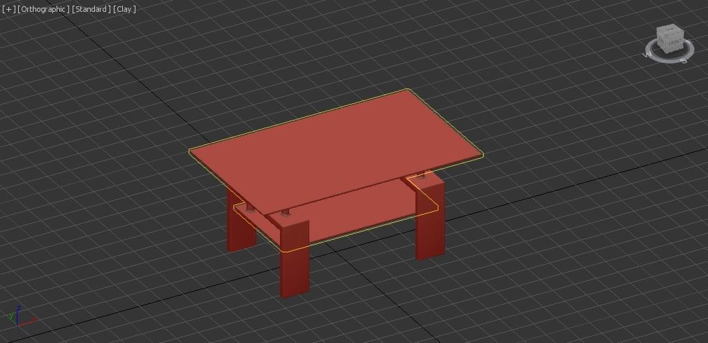 wood with glass coffee table 08 Low-poly 3D model_9