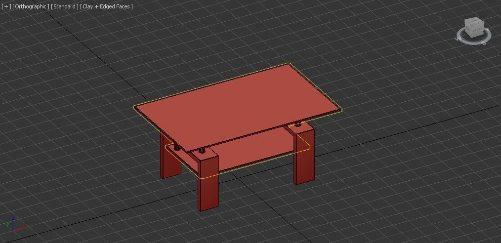 wood with glass coffee table 08 Low-poly 3D model_10