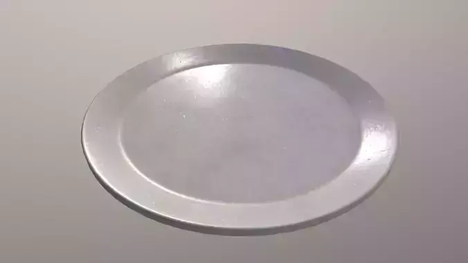 Plate silver Free low-poly 3D model