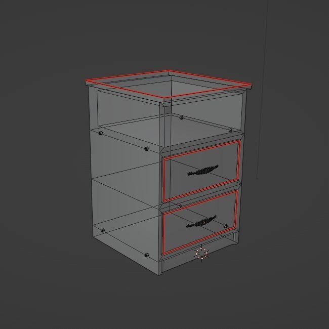 Chest of Drawers Low-poly 3D model_12