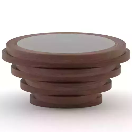 wood with glass coffee table 09 3D model
