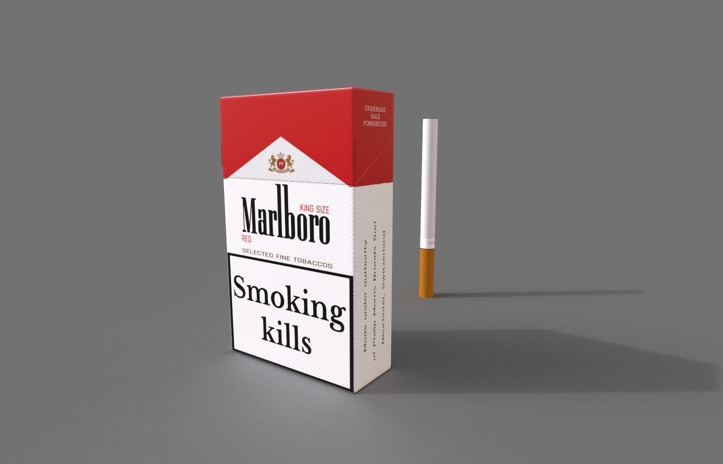 Marlboro cigarettes Low-poly 3D model_1