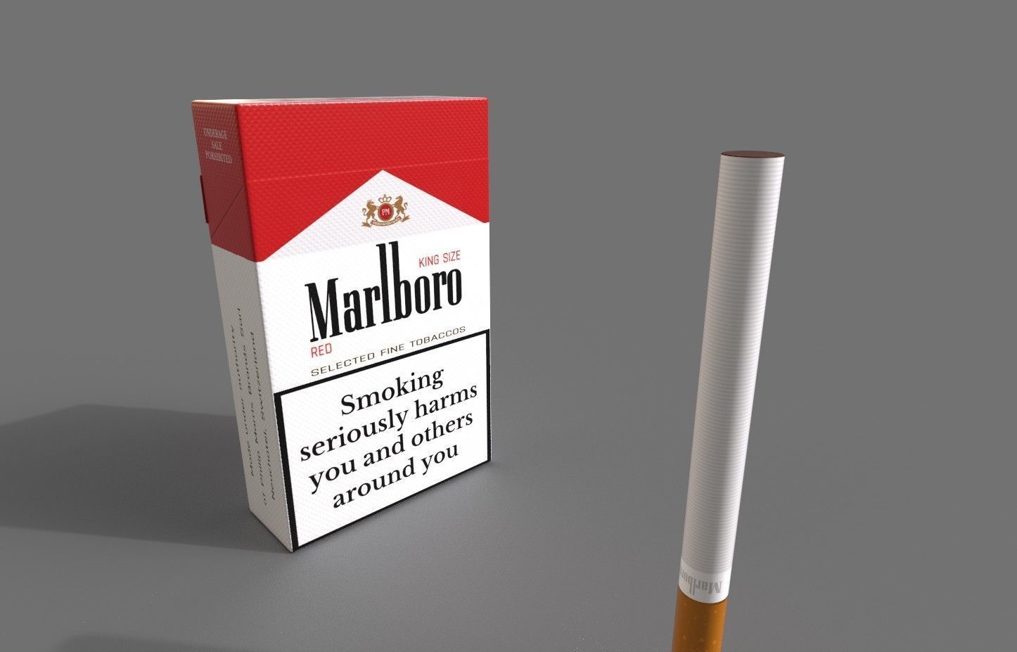 Marlboro cigarettes Low-poly 3D model_10