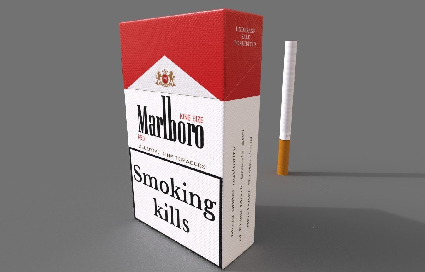 Marlboro cigarettes Low-poly 3D model_7