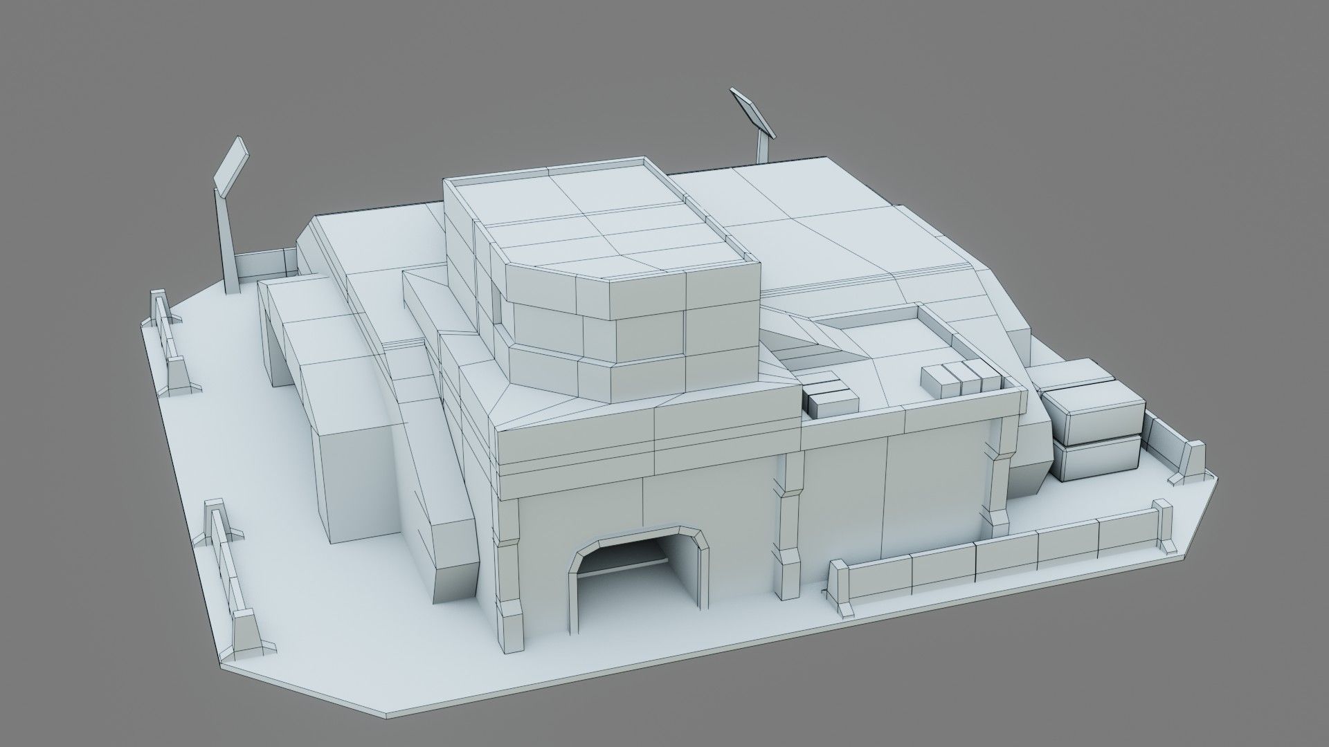 Sci-Fi Hangar - Low Poly - Game Ready - PBR Low-poly 3D model_14