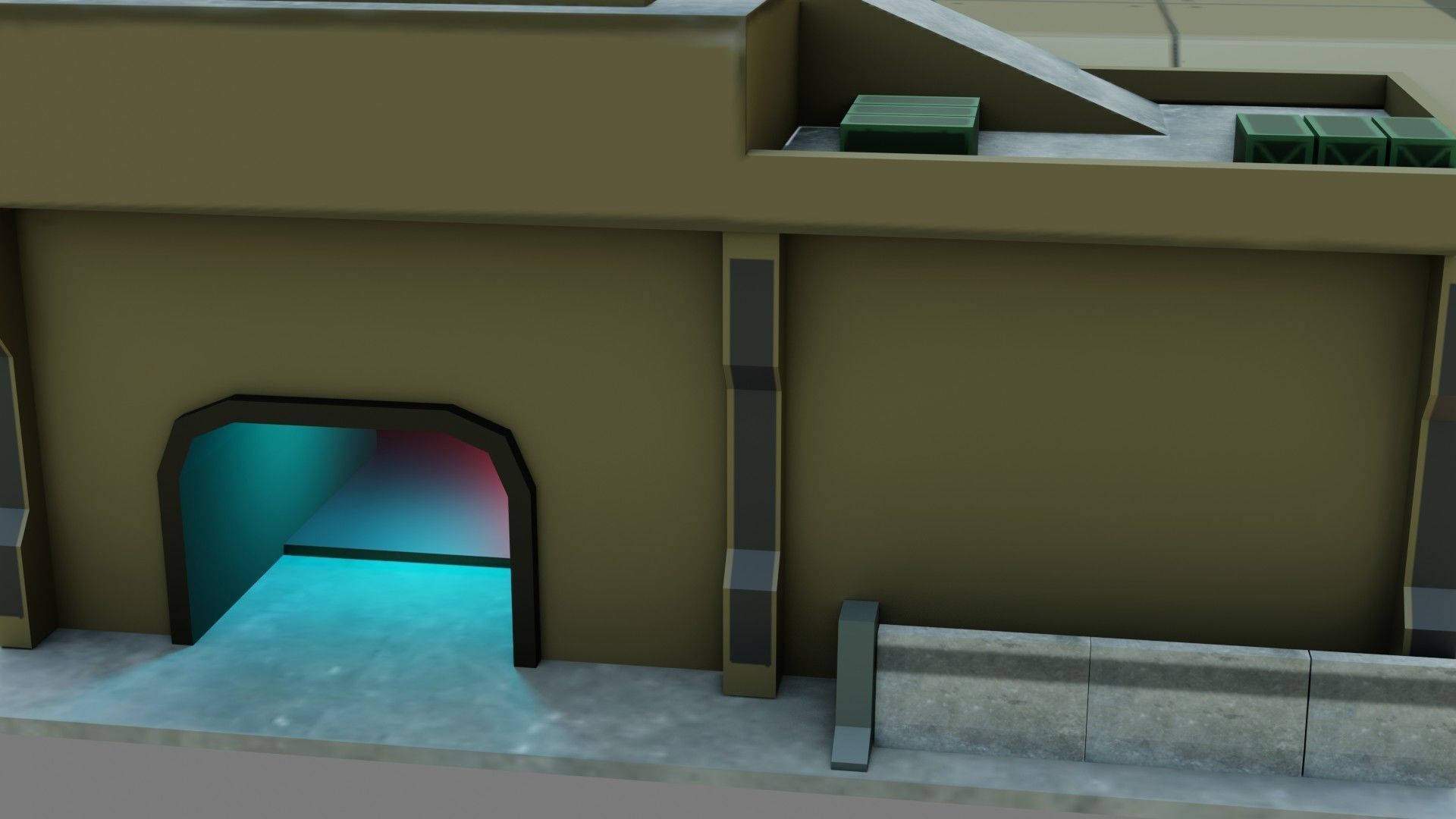 Sci-Fi Hangar - Low Poly - Game Ready - PBR Low-poly 3D model_9