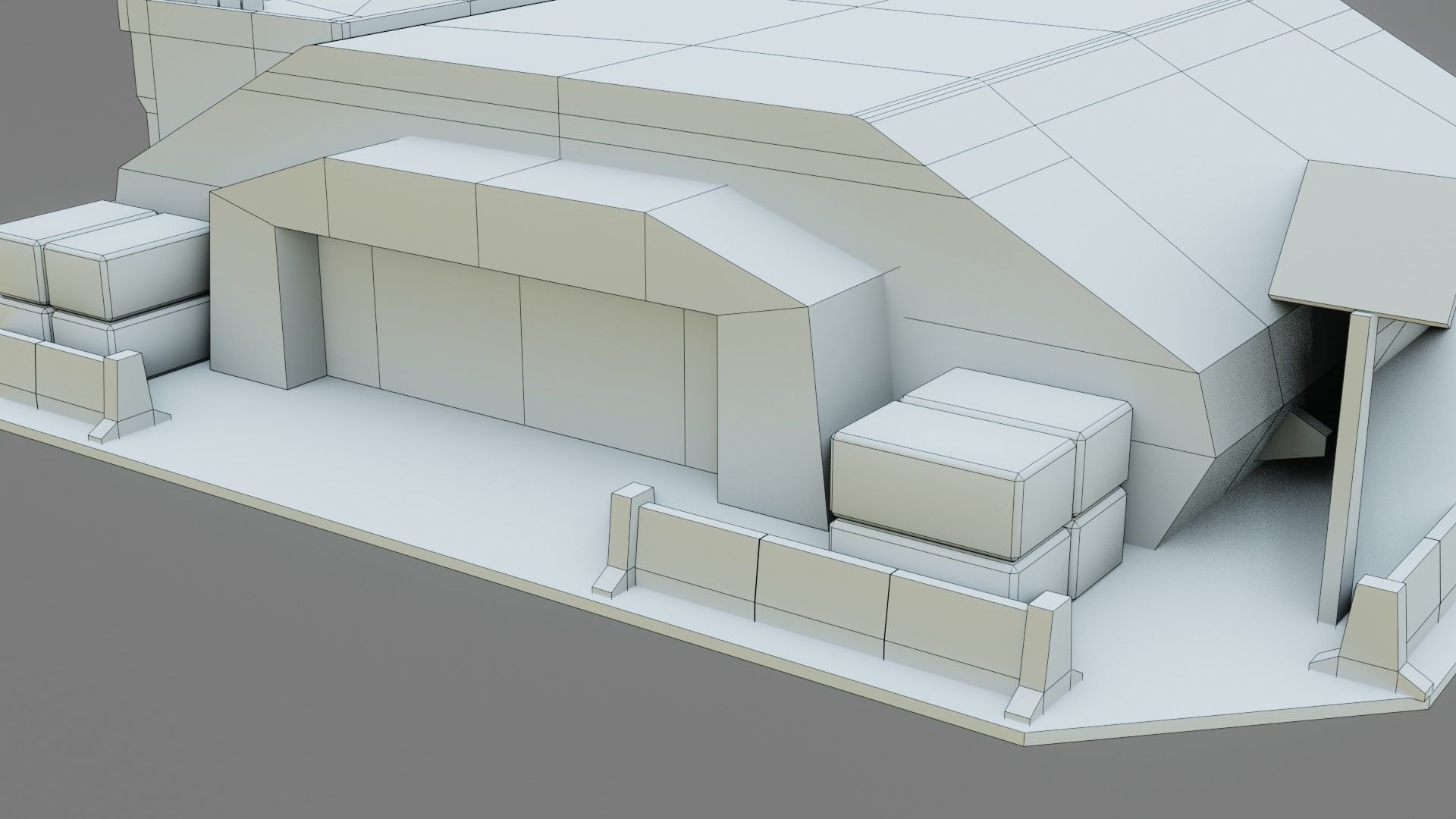 Sci-Fi Hangar - Low Poly - Game Ready - PBR Low-poly 3D model_18