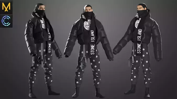 Streetwear Outfit Male OBJ mtl FBX ZPRJ