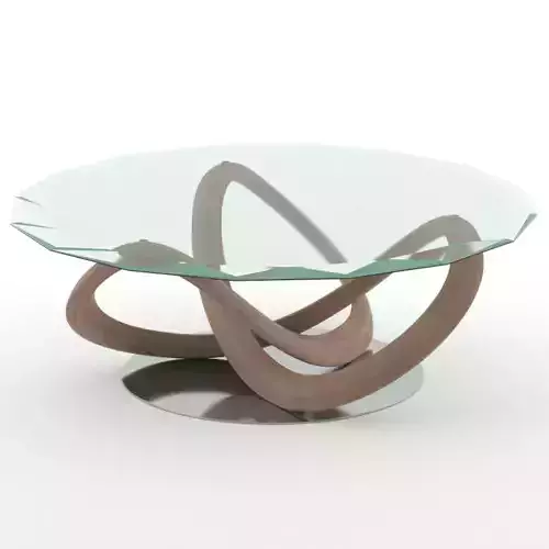 porada infinity wood and glass coffee table 10 3D model