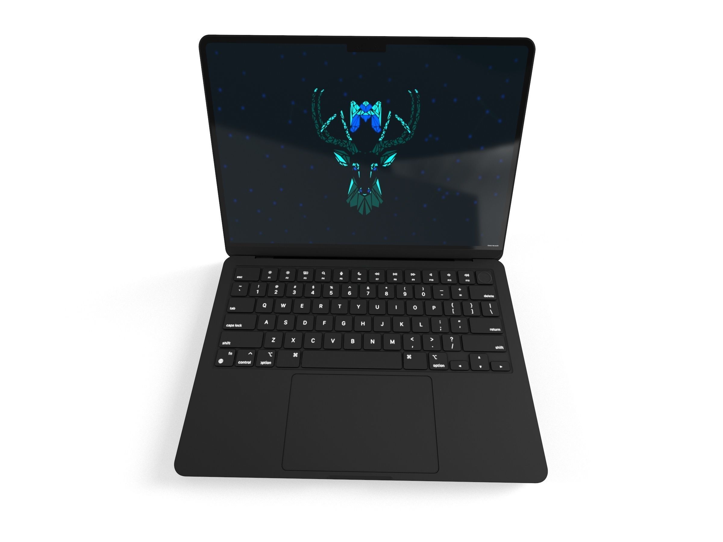 2022 MacBook Air M2 game asset Low-poly 3D model_2