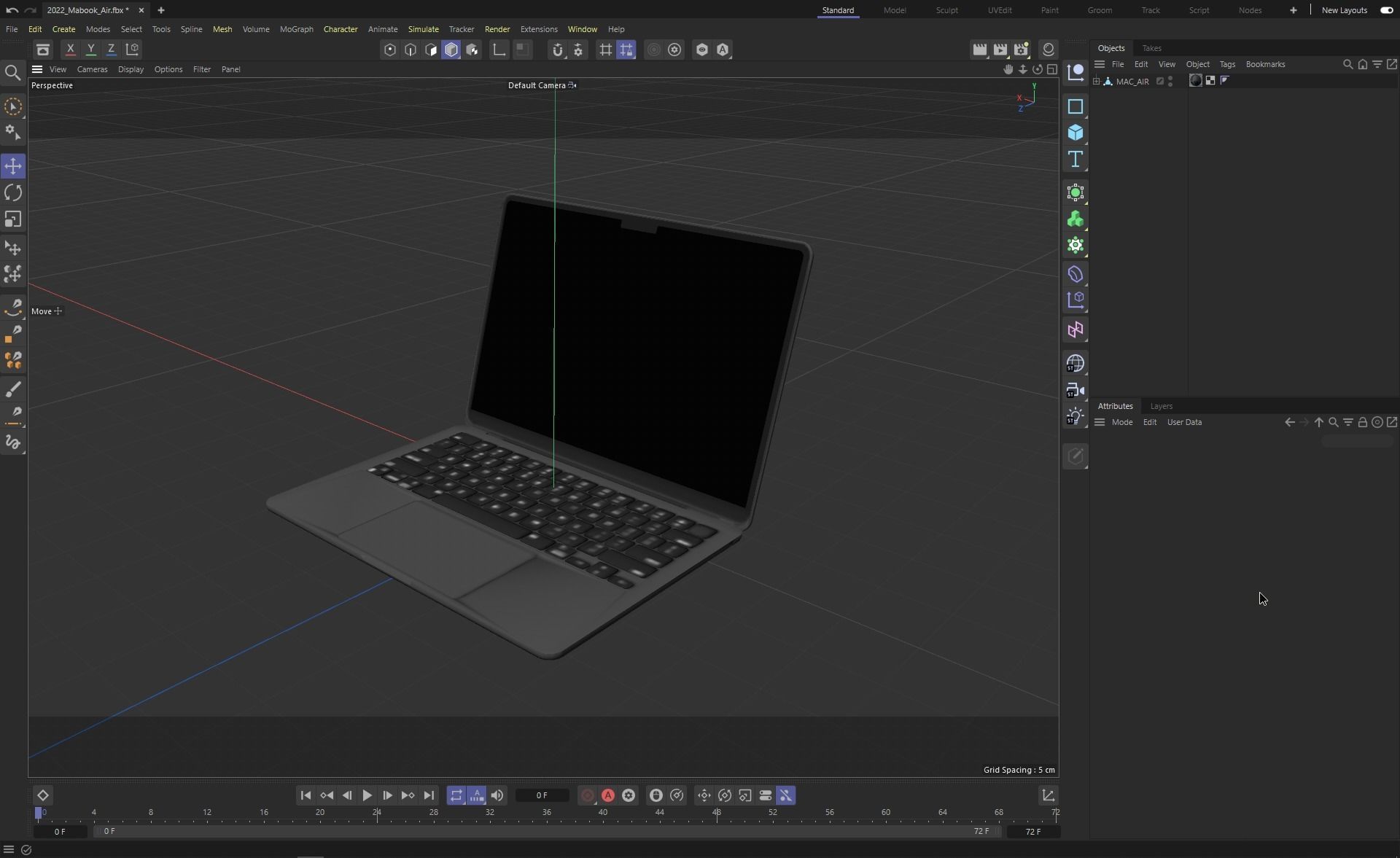 2022 MacBook Air M2 game asset Low-poly 3D model_11