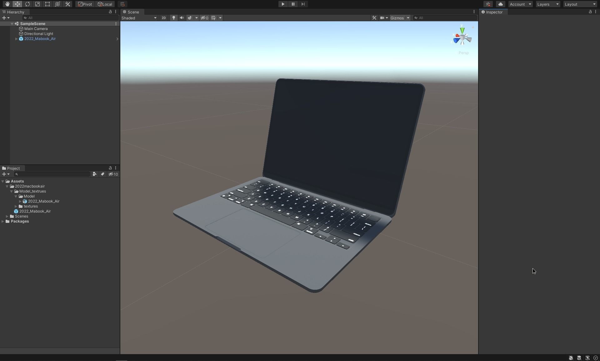 2022 MacBook Air M2 game asset Low-poly 3D model_12