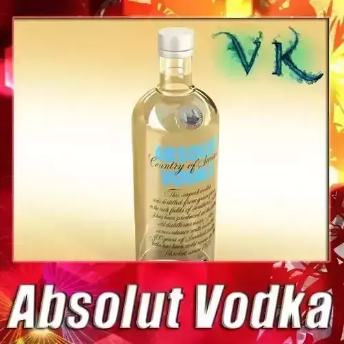 Absolut Vodka Bottle 3D model