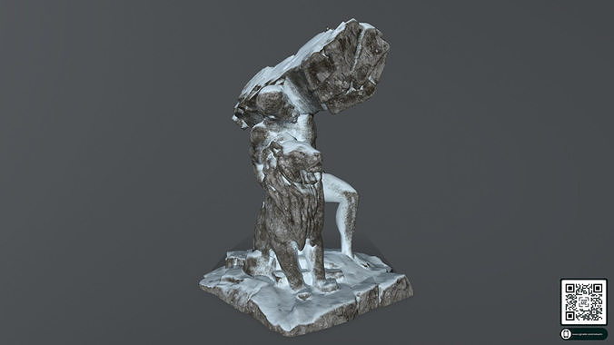 Hercules  and  Lion Low-poly 3D model