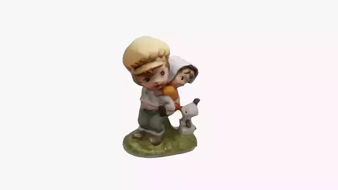 Figurine of boy and girl