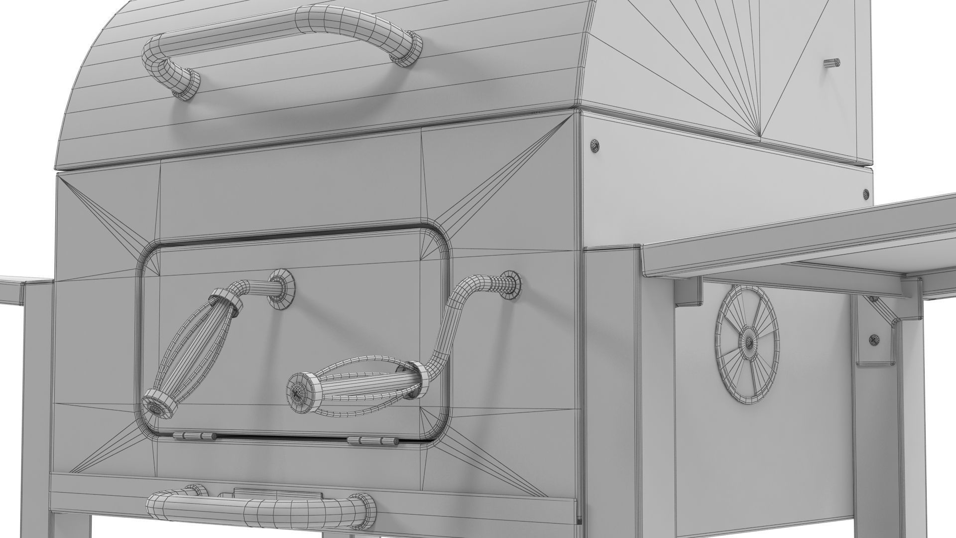 Grill charcoal Low-poly 3D model_7