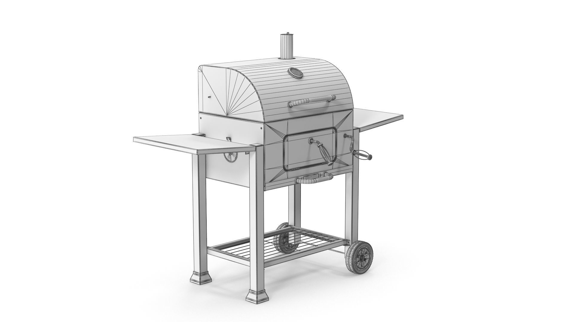 Grill charcoal Low-poly 3D model_6