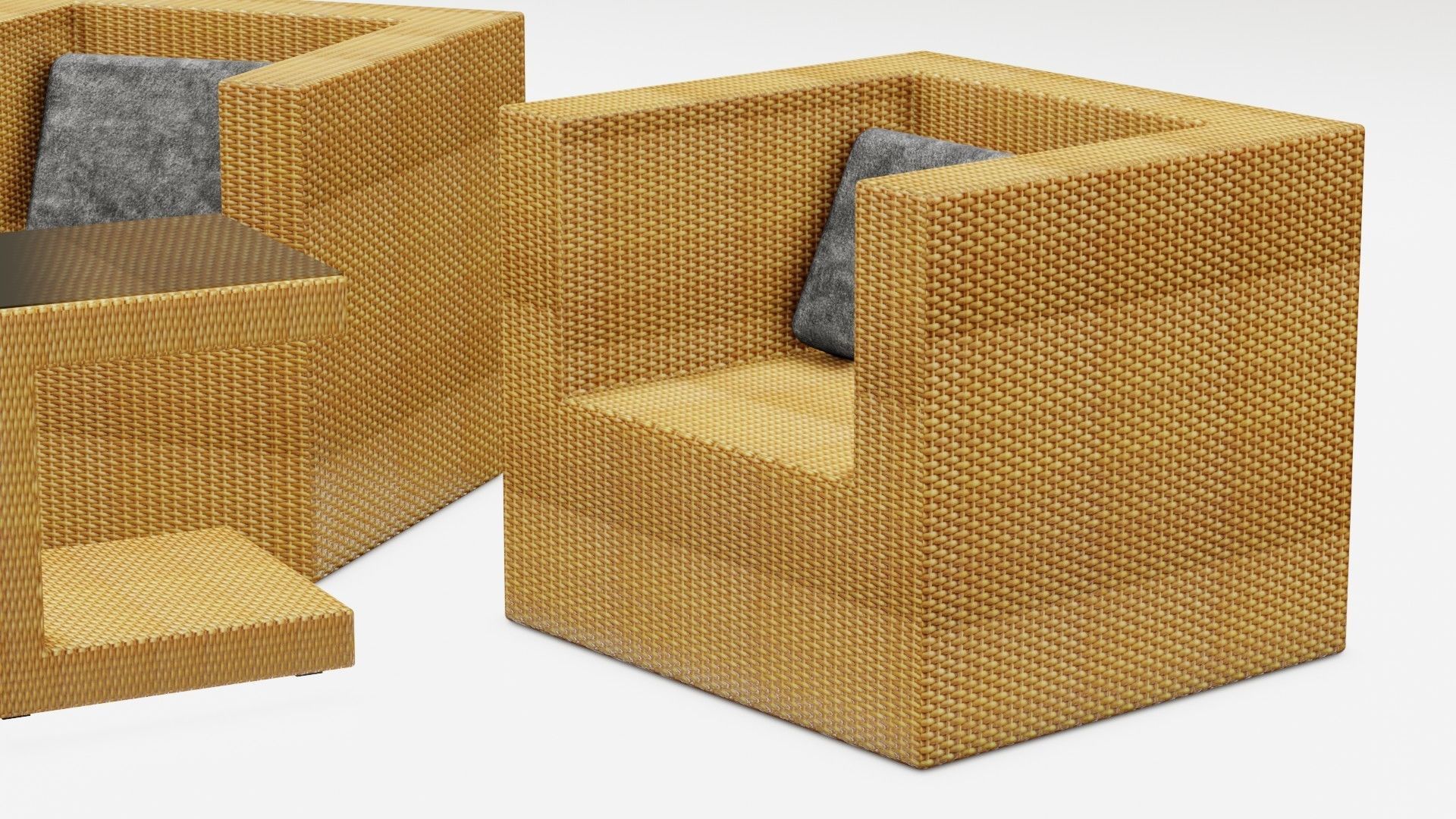 Rattan Garden Furniture Set 3D model 3D model_6