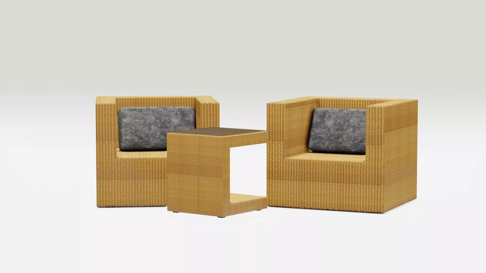 Rattan Garden Furniture Set 3D model 3D model_0