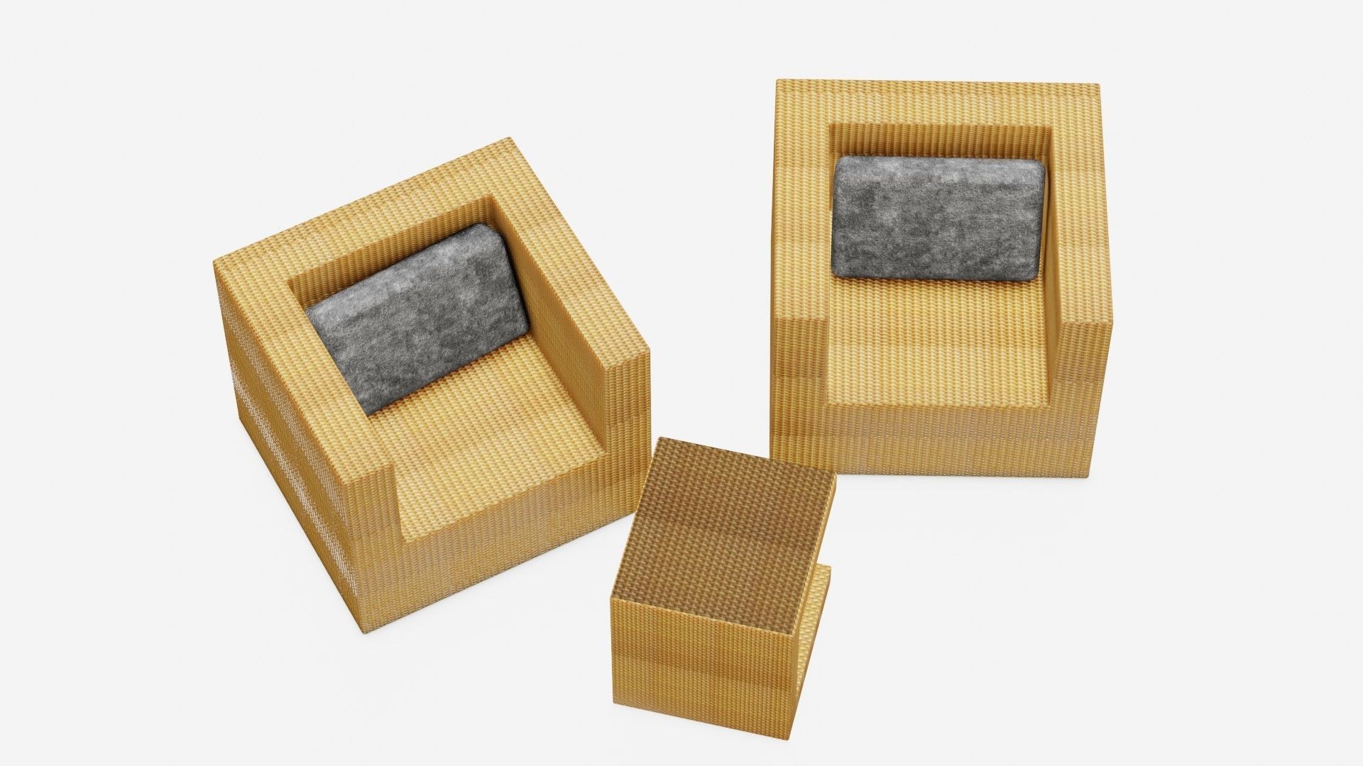 Rattan Garden Furniture Set 3D model 3D model_5