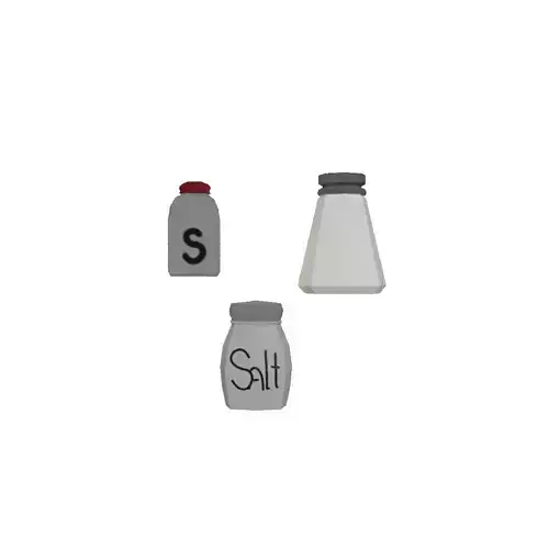3 low poly salt shakers 