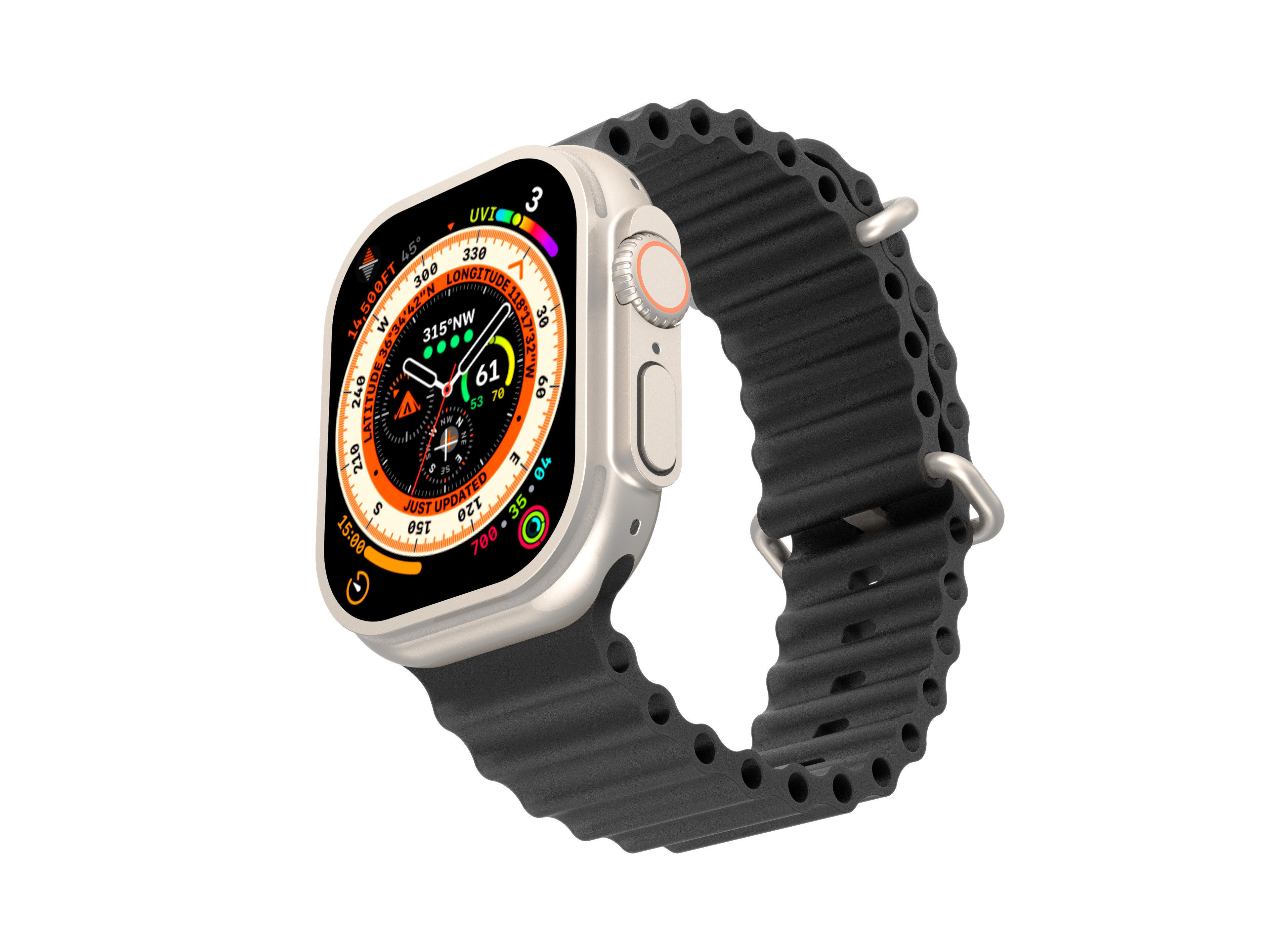 Apple Watch Ultra 49MM with Ocean Band model 3D model_11