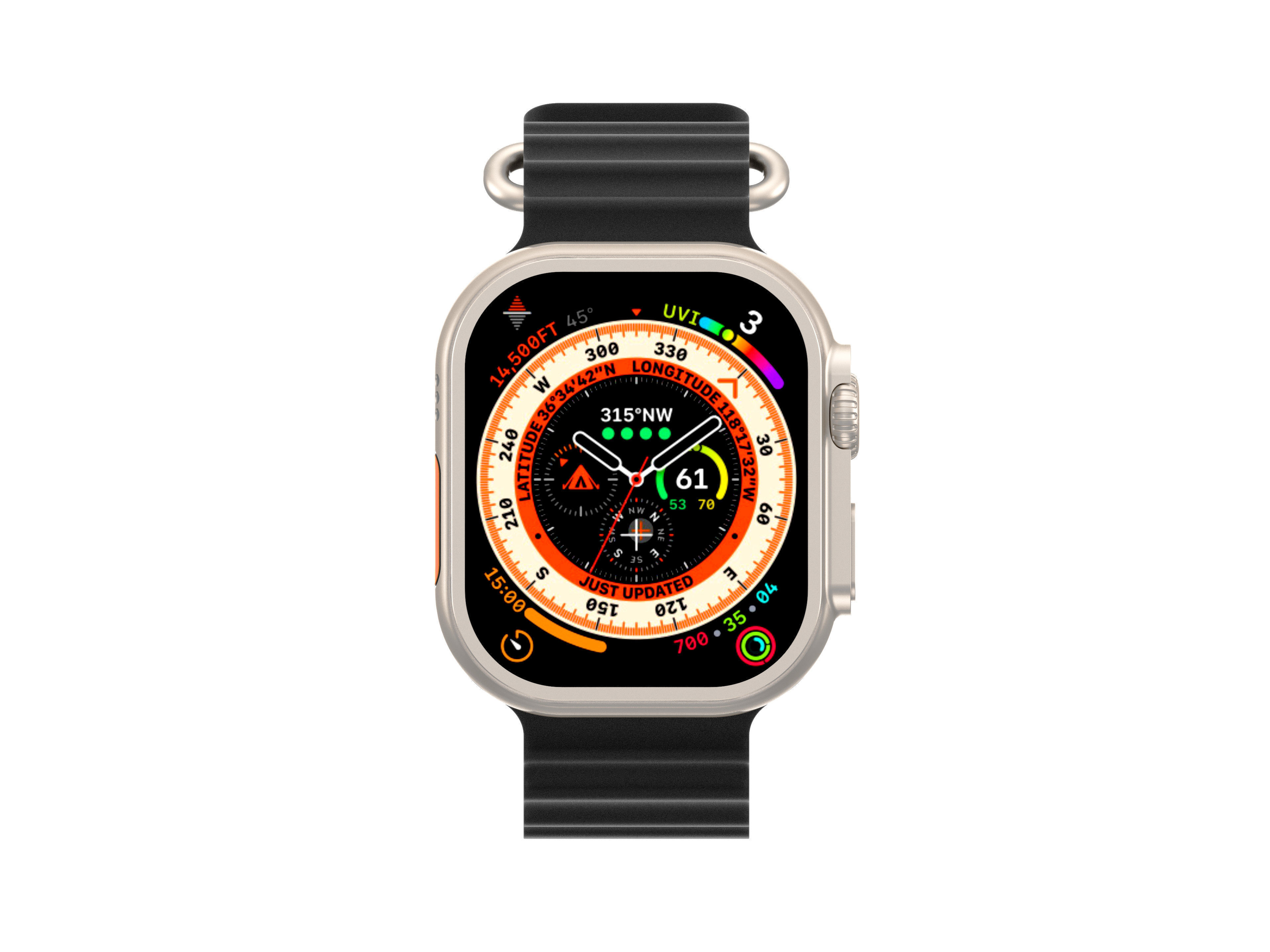 Apple Watch Ultra 49MM with Ocean Band model 3D model_5