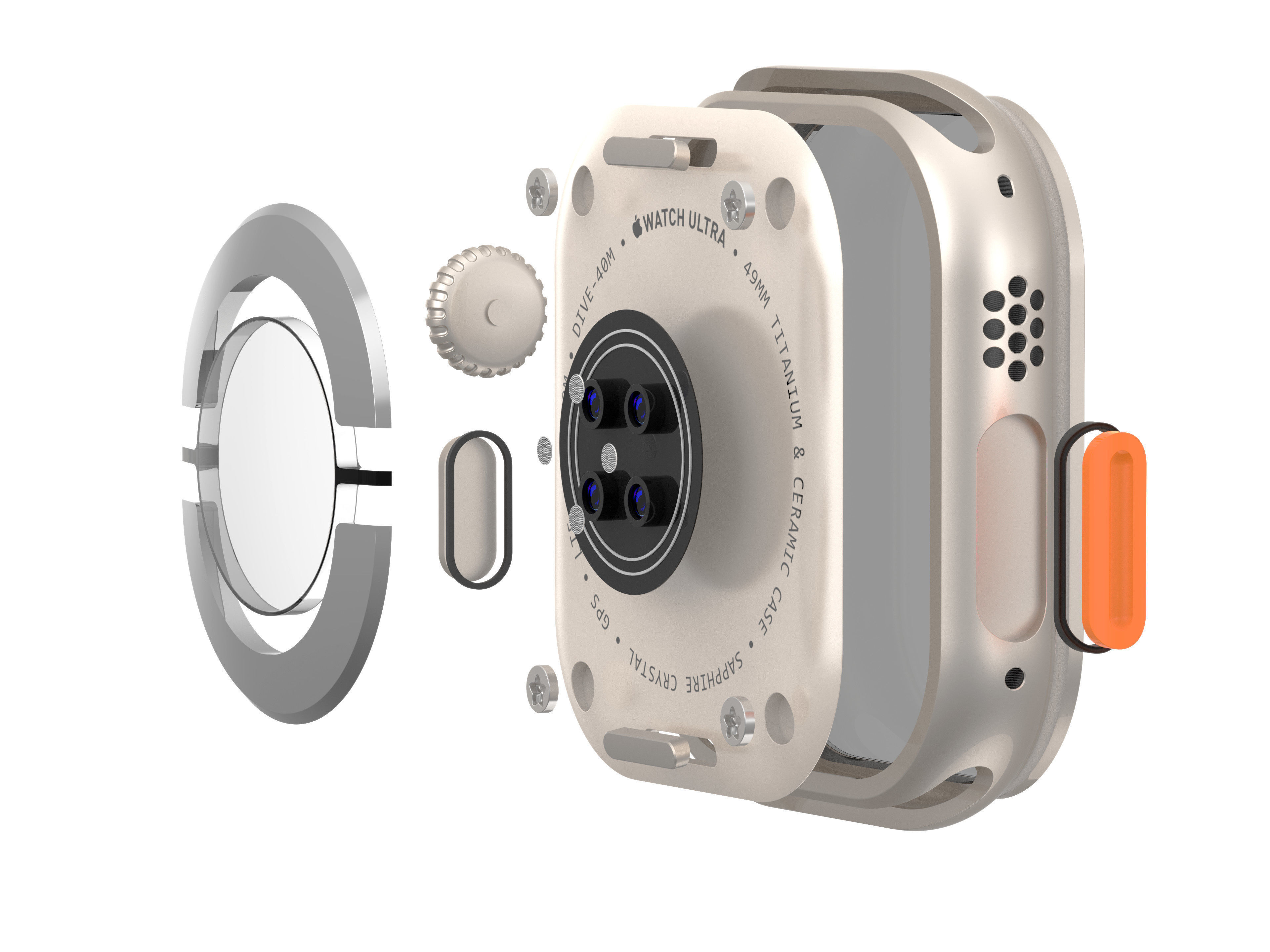 Apple Watch Ultra 49MM with Ocean Band model 3D model_3