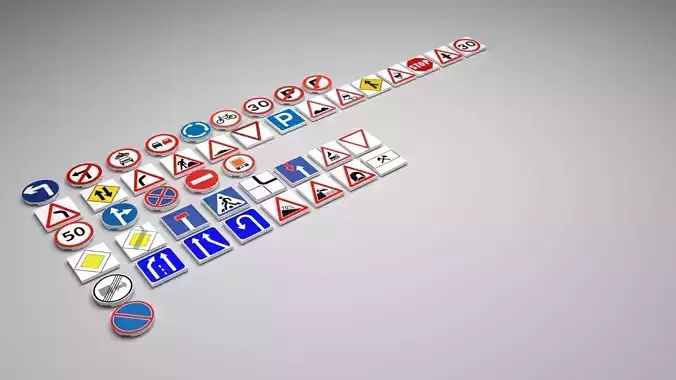 Lego Tiles With Road Sign Sticker