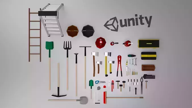 Tools Set Low-Poly 3D model