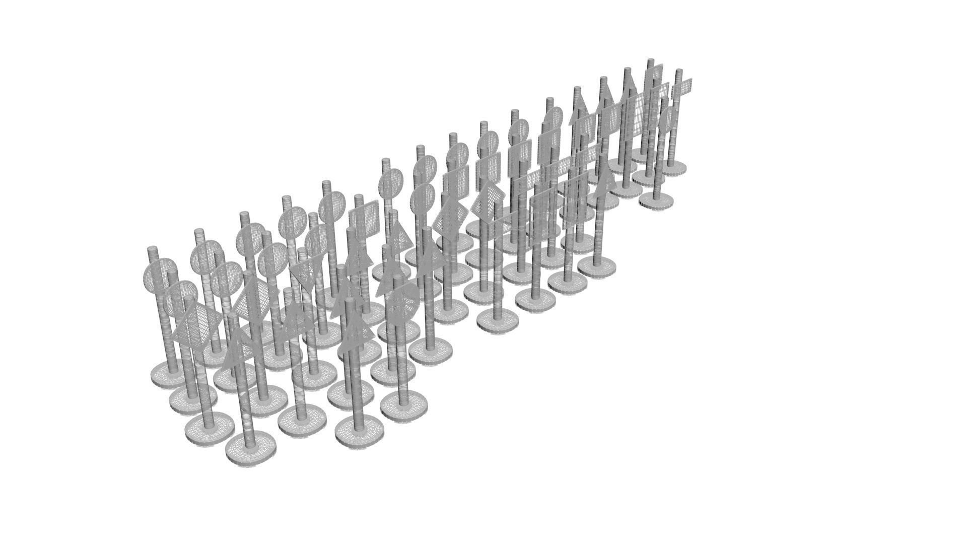 Lego Toy Road Signs Set 3D model_16