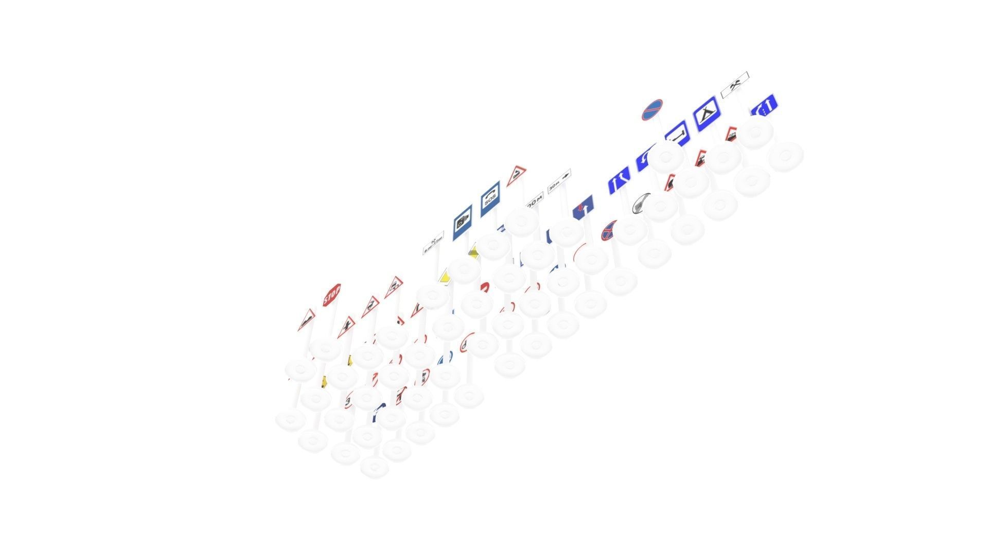 Lego Toy Road Signs Set 3D model_13