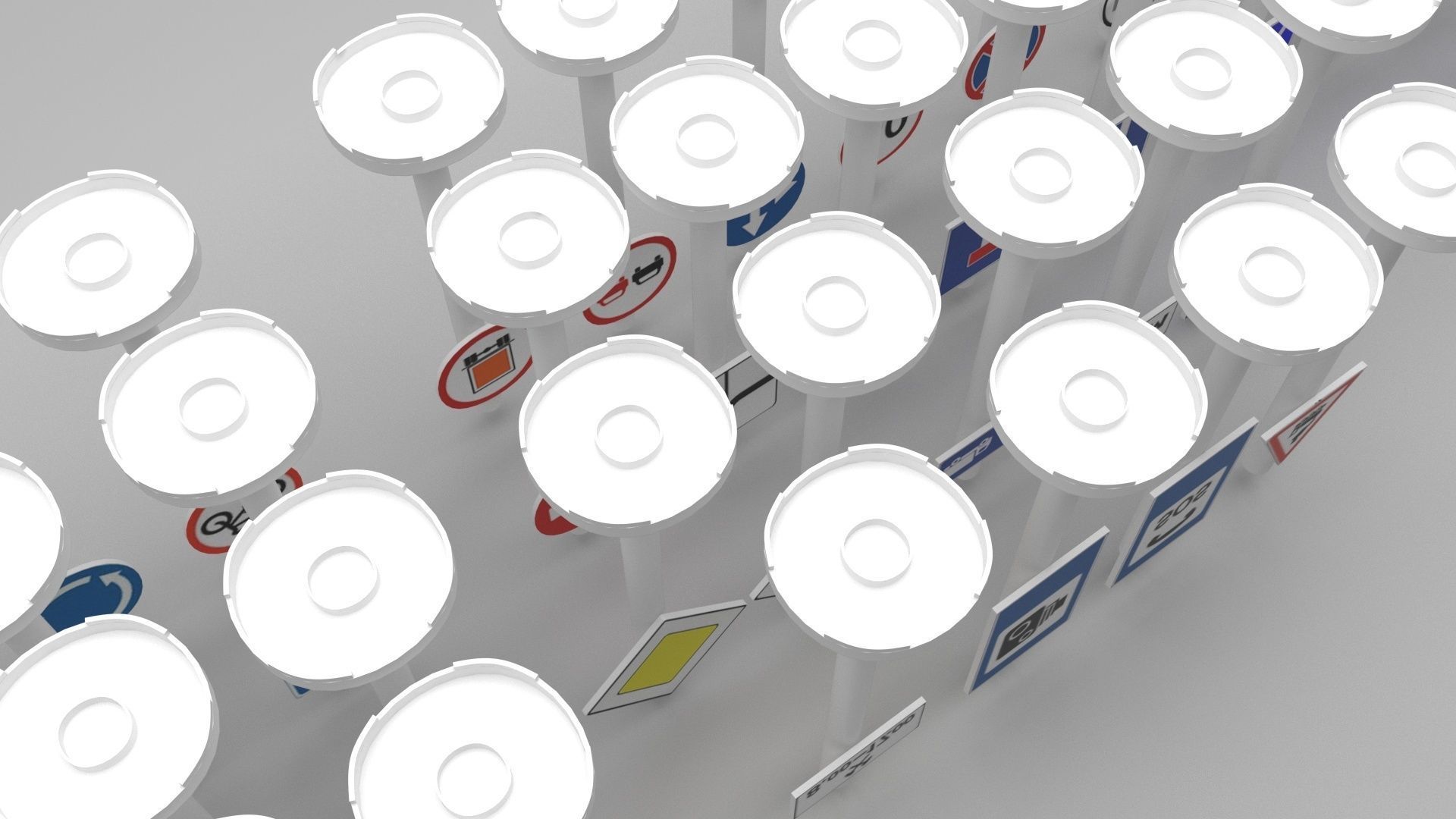 Lego Toy Road Signs Set 3D model_5