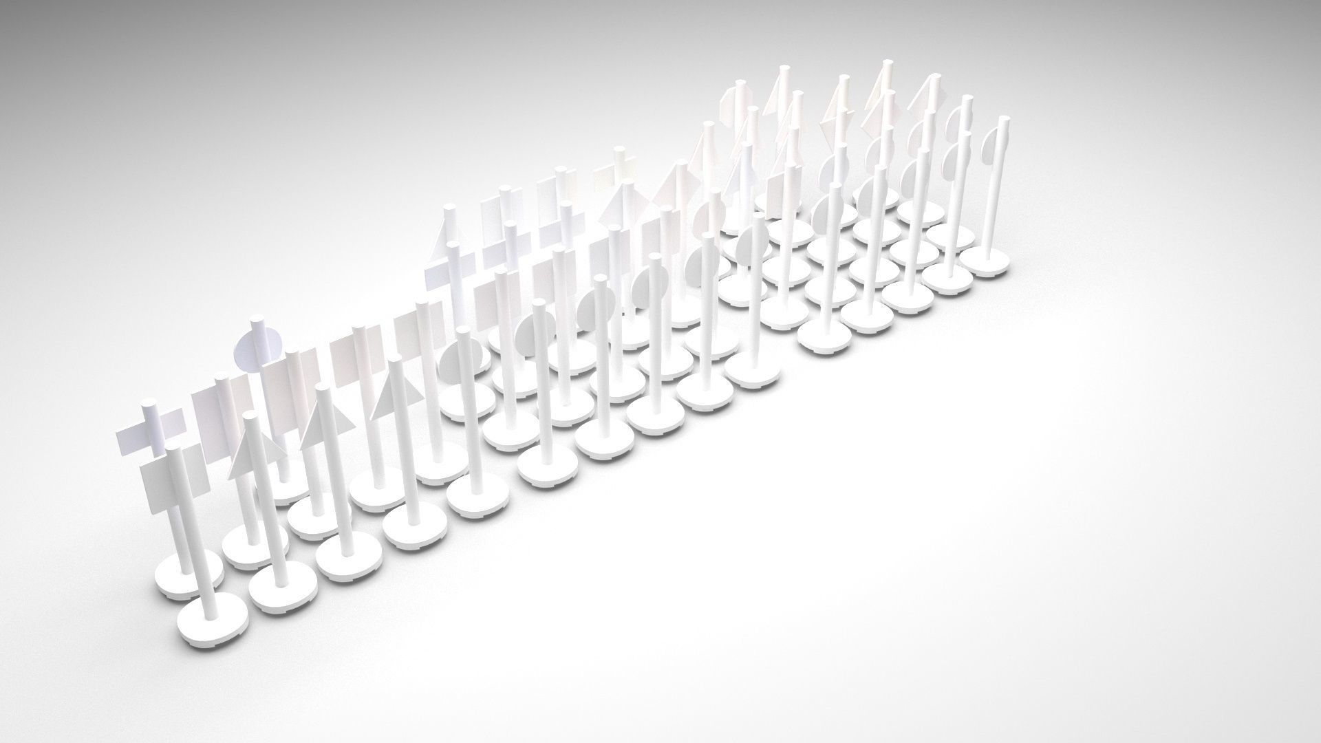 Lego Toy Road Signs Set 3D model_2