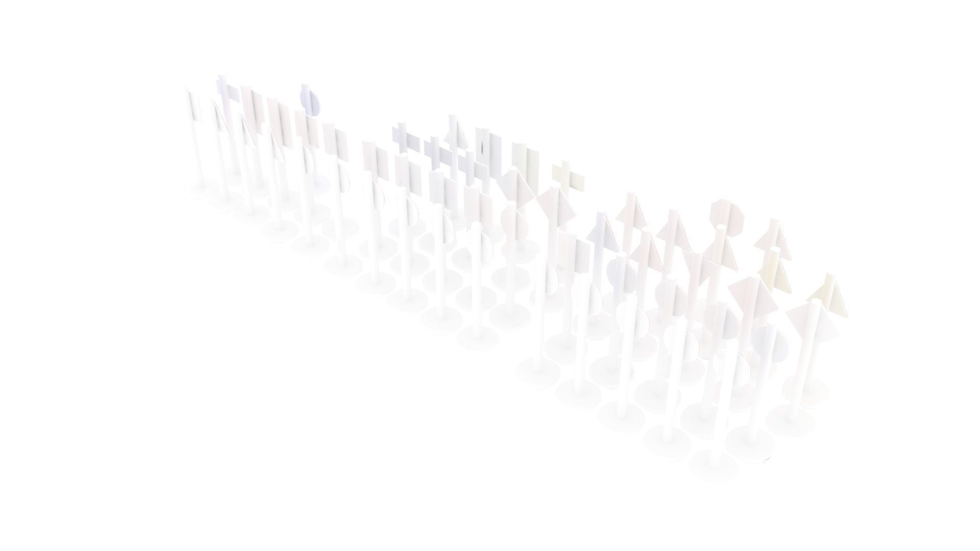 Lego Toy Road Signs Set 3D model_11