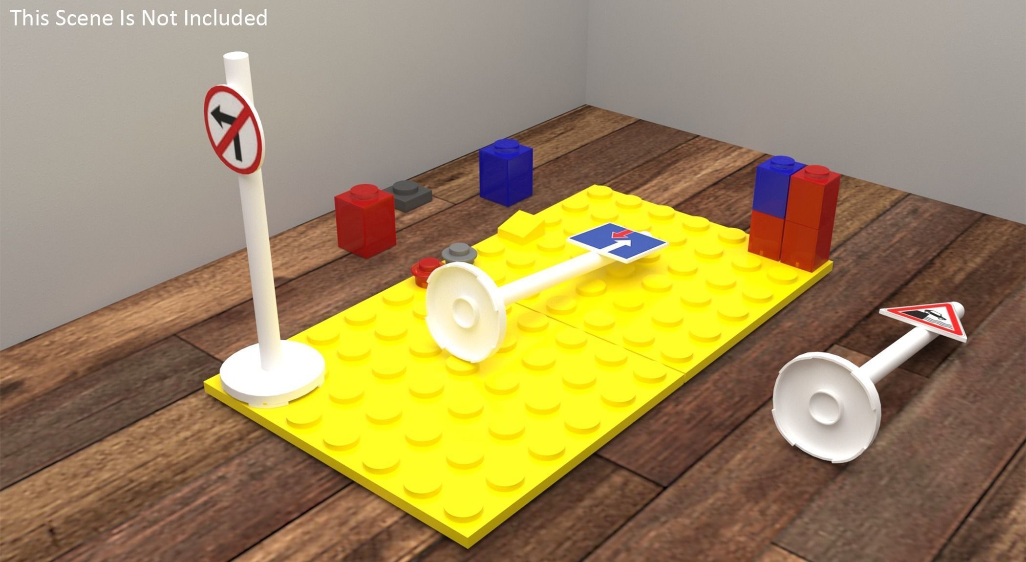 Lego Toy Road Signs Set 3D model_15