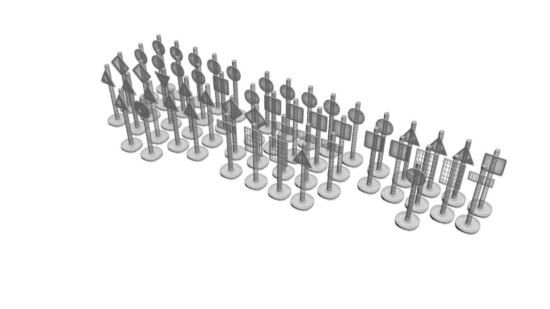 Lego Toy Road Signs Set 3D model_17