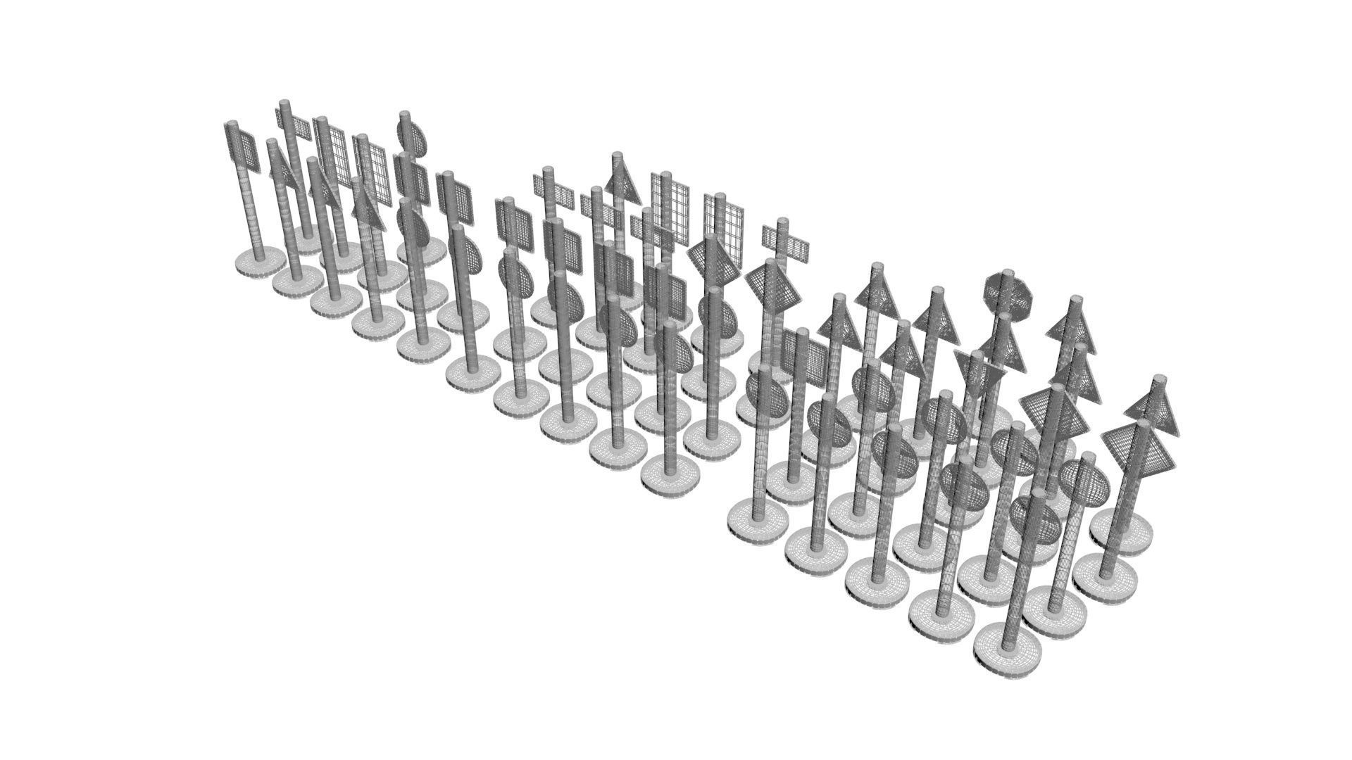 Lego Toy Road Signs Set 3D model_19