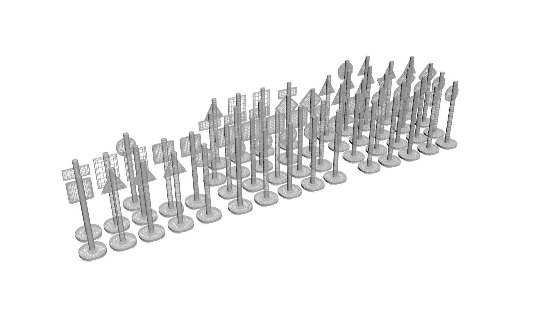 Lego Toy Road Signs Set 3D model_18