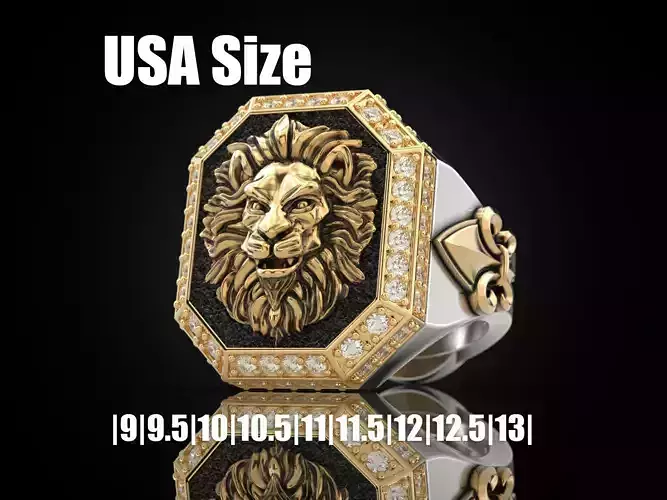 Rring with a lion and an all-seeing eye