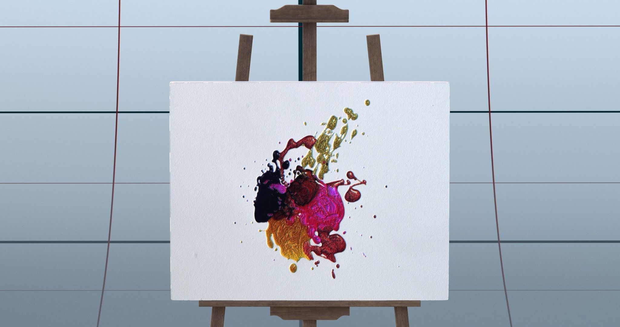 Canvas and easel 3 PBR 3D model_13