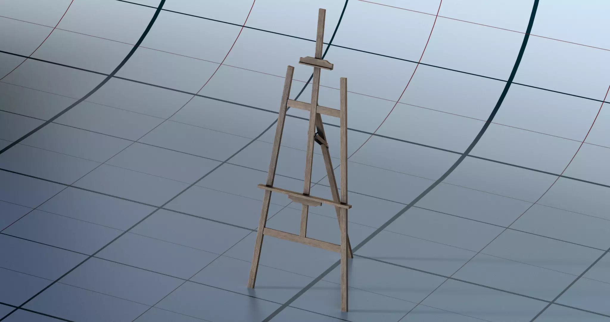 Canvas and easel 3 PBR 3D model_0