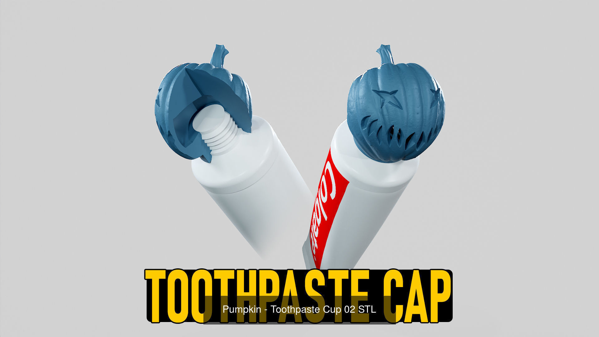 Halloween Pumpkin Heads - Toothpaste Cap - Dispenser - STL 3D Model Collection_9