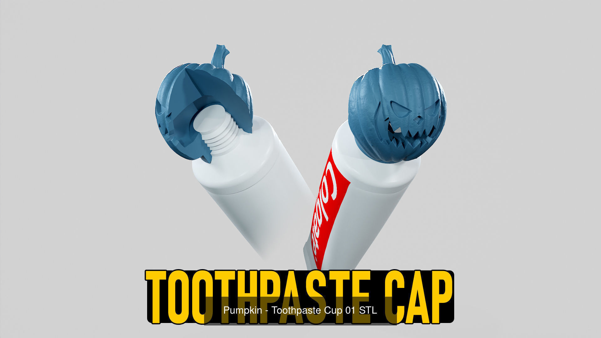 Halloween Pumpkin Heads - Toothpaste Cap - Dispenser - STL 3D Model Collection_7