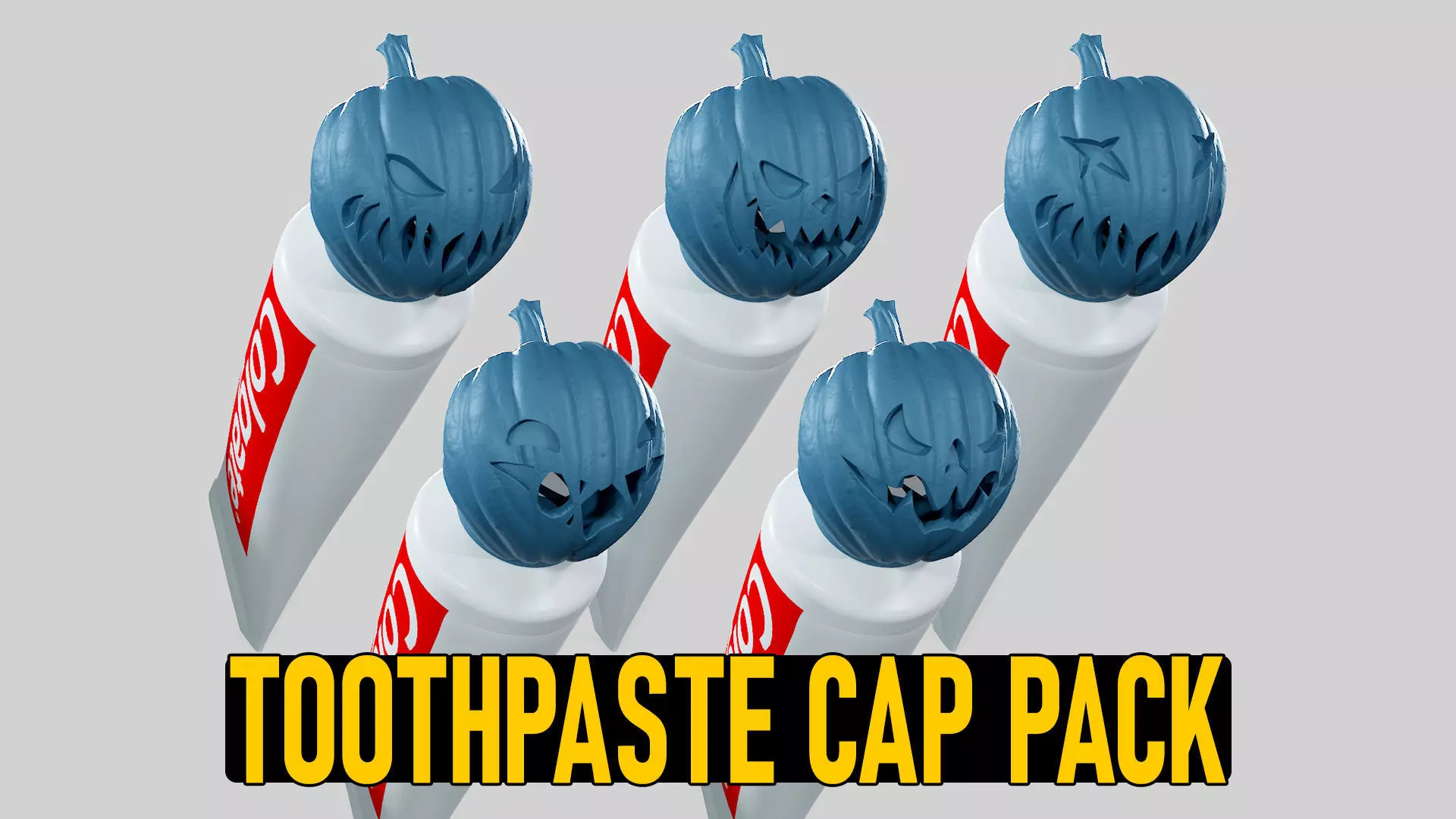 Halloween Pumpkin Heads - Toothpaste Cap - Dispenser - STL 3D Model Collection_0