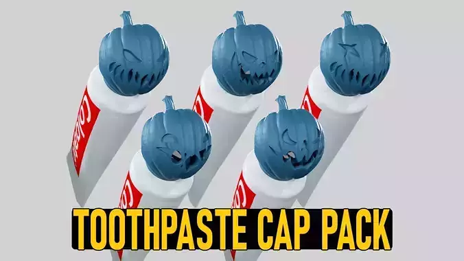 Halloween Pumpkin Heads - Toothpaste Cap - Dispenser - STL 3D Model Collection